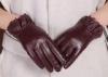 Elastic Wrist Women Fashion Leather Gloves With Mix Color Frilling Leather Cuff