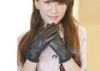 Lace Lady's Black Sheep Lambskin Genuine Leather Gloves With Viscose / Microsofe Pile