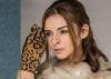 Women Short Leopard Printed Zipper Leather Gloves With Sheep Leather & Pig Suede