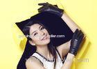 Pleat Veins Cuff Women's Leather Gloves Wholesale / Warm Winter Leather Gloves for Ladies