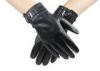 Fashion Outdoor Mens Black Leather Driving Gloves With Matel Buckle Belt Cuff