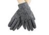Men's Black / Grey Leather Driving Gloves With Bassic Style Sheep Leather & Wool Fabric