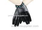 Women Driving Leather Gloves / Leather Motorcycle Gloves With Crystal Cuff Sheep Leather