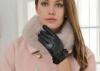 Soft Fashion Short Women's Leather Gloves With Mix Color and Double Frilling Cuff