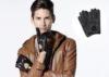Winter Black Deerskin Leather Driving Gloves for Men with Perforation Holes