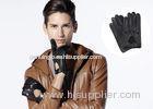 Winter Black Deerskin Leather Driving Gloves for Men with Perforation Holes