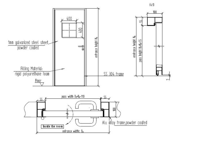 Manual Swing Door For Hospital Application Single Open manufacturers ...