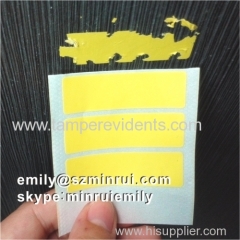 Custom Yellow Blank Self Destructive Vinyl Stickers in Rolls For Variable Data Print
