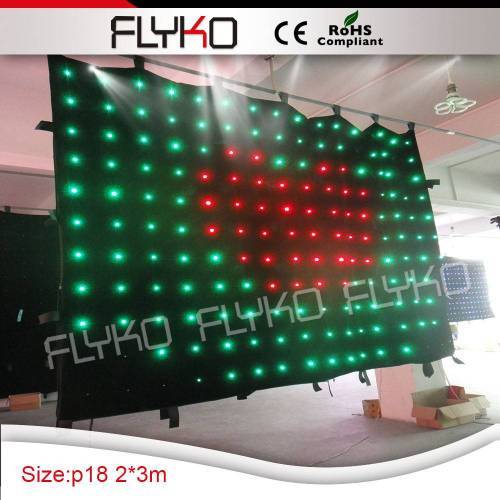 wholesale full color rgb stage curtain/ fireproof led video curtain