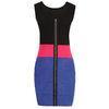 Black Pink And Purple Fitted Dress For Ladies Casual Wear With High Elastan