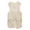 Lady's Vest / Casual Ladies Clothing White Cotton Strap Embroidery