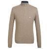 Kaki High Collar Mens Knitted Sweaters With 1/4 Zip On The Neck