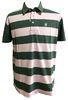 Green and pink Striped Plus size Polo Tee Shirts With Twill Application