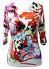Flower Full Prined Viscose Womns Knit Ssweater With Anti-Pilling