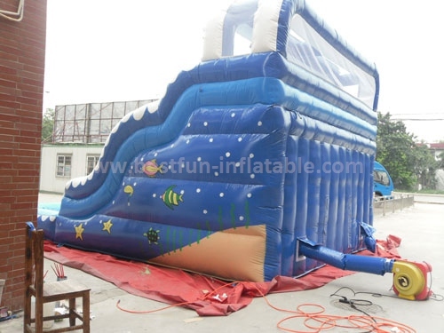 High quality popular inflatable water slide with pool