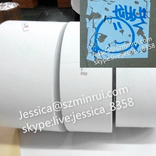 Factory Supply Self Adhesive Destructive Eggshell Vinyl Label Roll Custom Size Destructible Vinyl Adhesive Label Paper