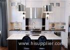 Non-toxic Artificial Sparkle White Prefab Quartz Countertops / Waterproof Bathroom Vanity Tops