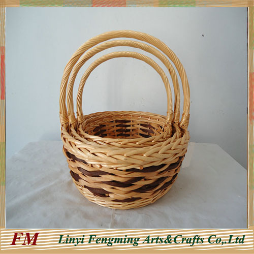 handicraft round wicker flower girl baskets
