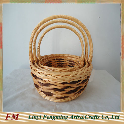 wicker flower baskets with handles