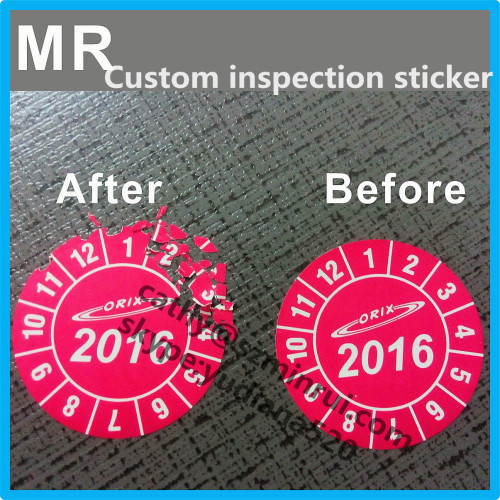 ultra destructible vinyl material custom company logo 2016 security label inspection