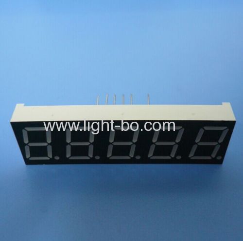Super bright amber 0.56  5 digit 7 segment led display common cathode for temperature humidity indicator
