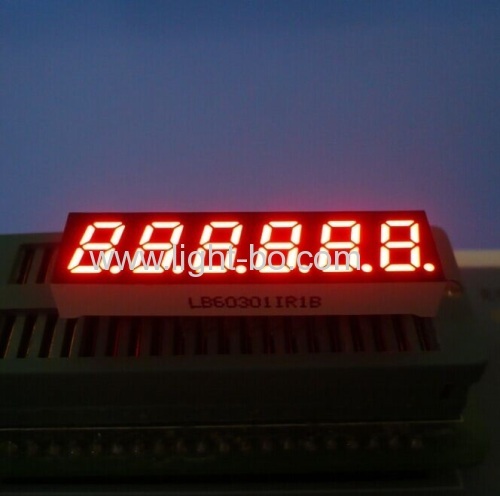 6 digit 0.3 inch common anode super bright red 7 segment led display for instrument panel