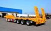 Heavy duty equipment transport lowbed semi trailer 3 axles flatbed gooseneck trailer