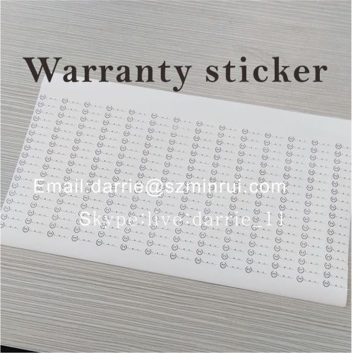Custom any design printing destructible warranty sticker.Tamper evident warranty stickers for mobile electronic and etc.