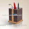 PU Pocket Square Craft Single Pen Holder With Customized Logo 95*95*110mm