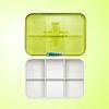 PP Rectangle Green Mini Pill Box / Transparent Pill Containers For Home