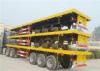 Yellow Color 3 Axle Flatbed Container Trailer with Common Mechanical Suspension