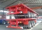 Red Color 40Ft 40T Payload Flatbed Container Trailer with 12Pcs Tubeless Tyres