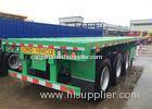 Green Color 3Pcs FUWA Brand Axles Flatbed Container Trailer with 3mm Diamond Plate