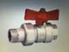 Brass ball valve with union with aluminum butterfly handle