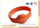 Red Waterproof Rfid Silicone Bracelets Diameter 45mm 55mm 65mm 74mm