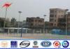 Conical galvanized 25M High Mast Pole with round lantern panel for sport center