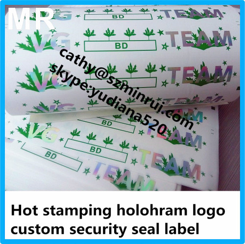 Shenzhen Minrui supply custom logo printing tamper evident seal sticker labels