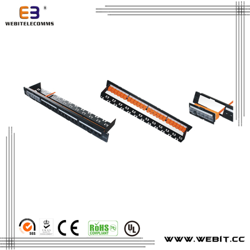 19'' 24 ports Toolless type of Cat6A UTP patch panel