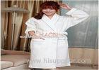 Female White Velvet Bathrobes Spa Robe Night-robe Embroidery logo