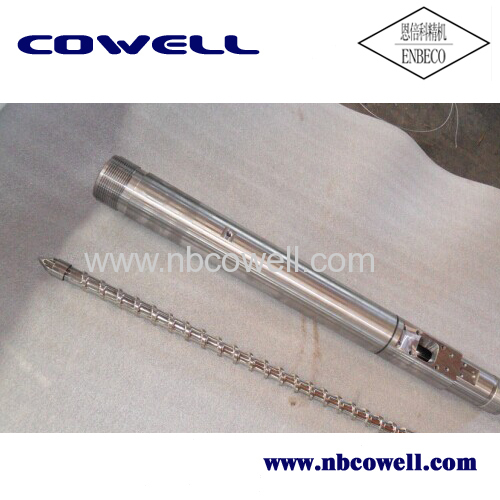 injection screw barrel for pellet machinery for bimetallic
