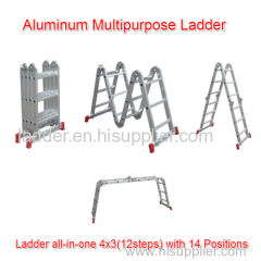 aluminum articulated ladder 4x3 12rungs