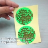 Custom Round Fluorescent Color Paper Stickers Embossed With Gold Foil