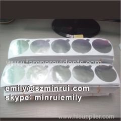 Custom Blank Die Cut Aluminium Foil Labels for Cosmetic Bottles