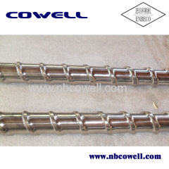 Extruder screw and barrel for foaming machine