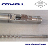 Extrusion barrel screw for pellet machinery for cowell