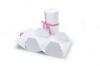 Foldable White Gift Box Printed on Paper Material with Pink Ribbon