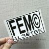 Custom any design Eggshell sticker . Destructible vinyl label material Printed in black and white two colors