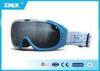 White Blue Snow Ski Goggles Glasses For Sport TPU Frame Gray Lens With Silver Coating