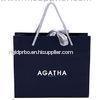 Decorative Blue Recyclable designer shopping bags embossed with Ribbon