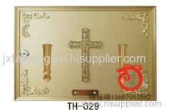Single door columbarium with christian cross panel for church supplies